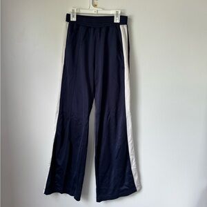 Abercrombie & Fitch Blue and White Track Pants with Sporty Stripes